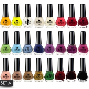 24 Nail Polish 24 Different Shades Set A