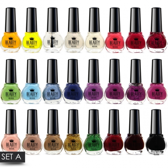 24 Nail Polish 24 Different Shades Set A - Click Image to Close