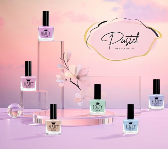 6 Pastel Nail Polish Gift Set - Click Image to Close