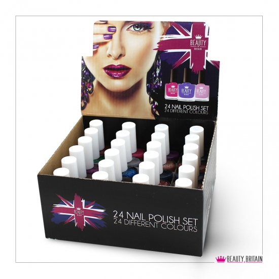 24 Nail Polish Set Bright Colours Beauty4Britain - Click Image to Close