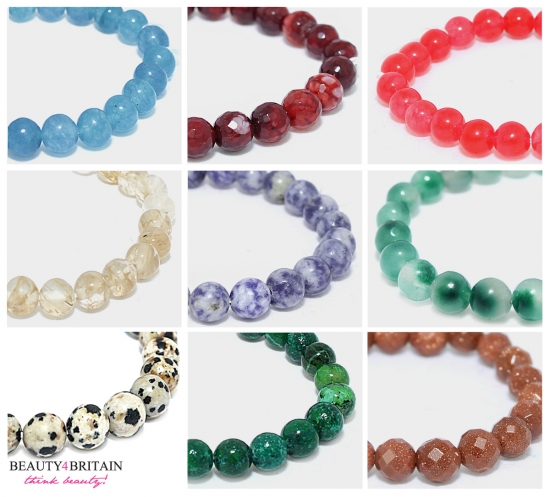 35 Bracelet Stone Bead Semi-precious - Click Image to Close