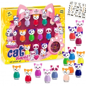 Cat Shaped Water-based Nail Polish Set