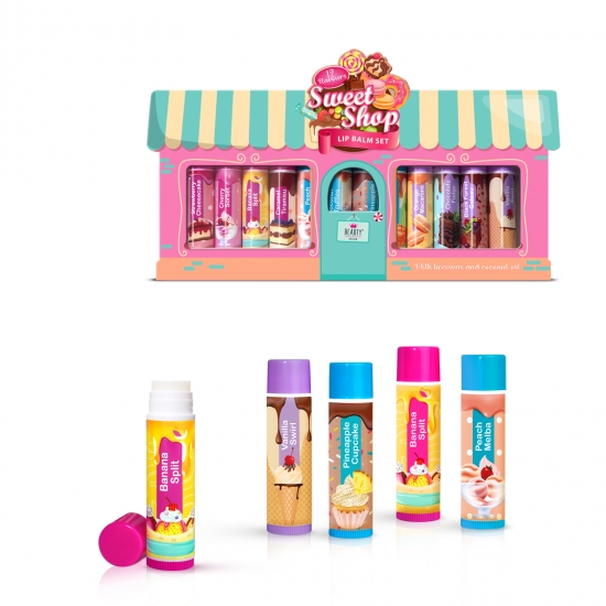 12 Kids Lip Balm Set Sweet Shop - Click Image to Close