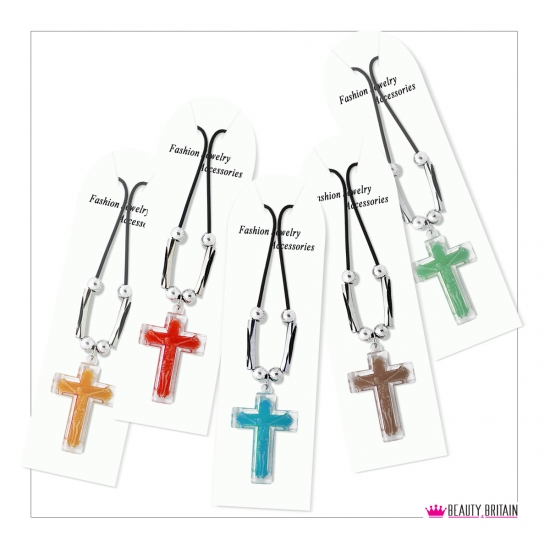 12 Necklaces with Cross - Click Image to Close