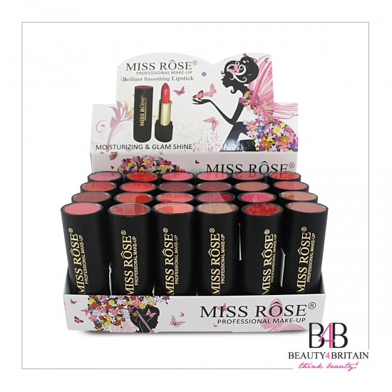 24 Glam Shine Lipstick Set "Miss Rose" - Click Image to Close