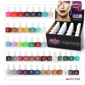 48 Nail Polish Set Bright & Glitter Colours