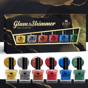 Glam & Shimmer by Beauty4Britain Set of 6 Nail Polishes 10 ml