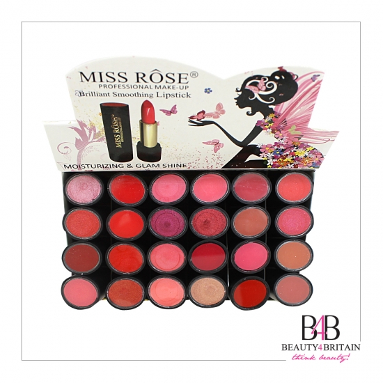 24 Glam Shine Lipstick Set "Miss Rose" - Click Image to Close