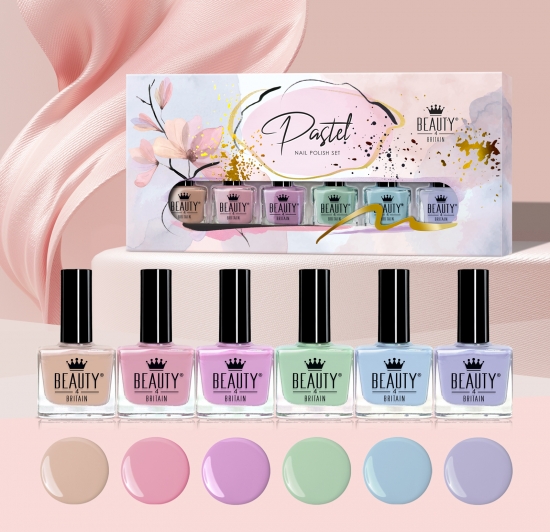 6 Pastel Nail Polish Gift Set - Click Image to Close