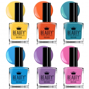 6 Luxury Nail Polish 6 Bright Rainbow Colours Candy