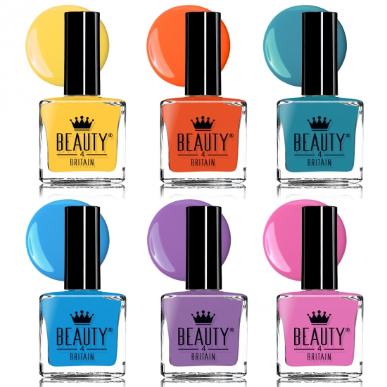 6 Luxury Nail Polish 6 Bright Rainbow Colours Candy - Click Image to Close