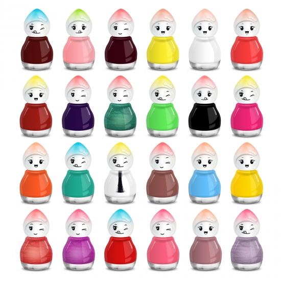 48 Nail Polish Set Baby Face Different Colours - Click Image to Close