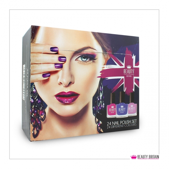 48 Nail Polish Set Bright & Glitter Colours - Click Image to Close