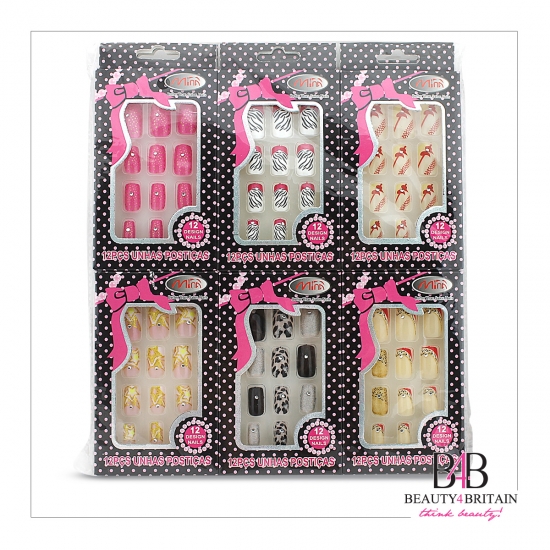 96 Boxes x 12 Nails With Glue - Click Image to Close