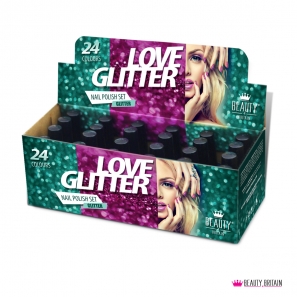 24 Nail Polish Set Love Glitter