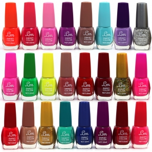 24 Nail Polishes Sweet Colours