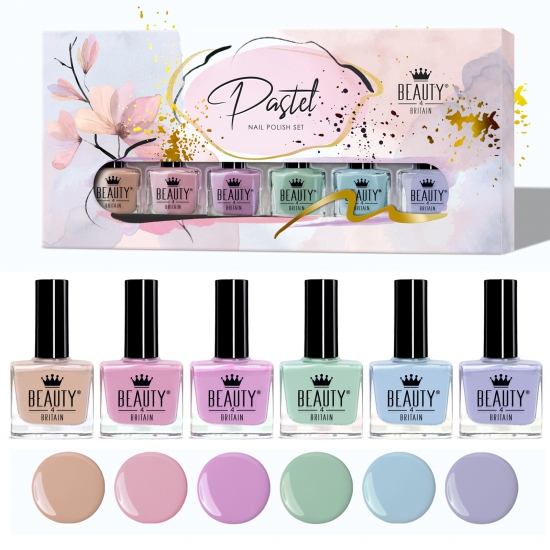 6 Pastel Nail Polish Gift Set - Click Image to Close