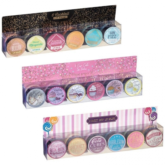 18 x Lip balms Sweet Shop 18 Different Scents 3 Packs - Click Image to Close