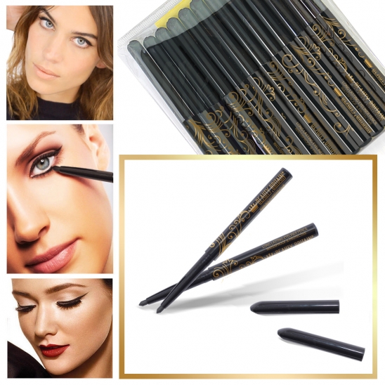 12 Black EyeLiner Pencils Twist Up