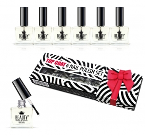 6 Top Coat Clear Nail Polish With Gift Box