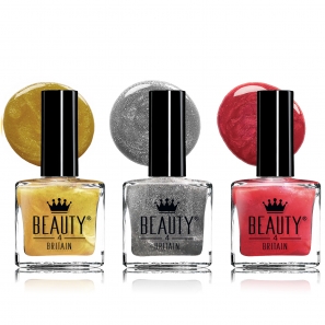 Glam & Shimmer by Beauty4Britain Set of 6 Nail Polishes 10 ml