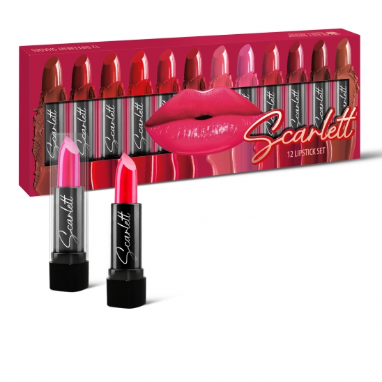 12 Lipstick Set Scarlett