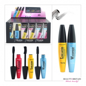 24 Black Mascara Set 360° Waterproof / Long Lasting / Volumizing