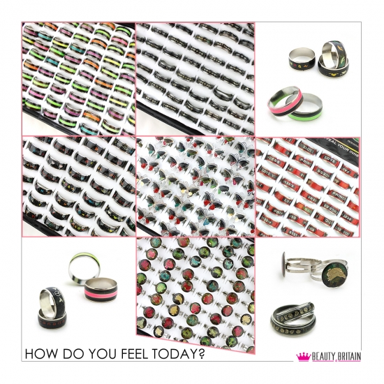 100 Mood Ring Fashion Set - Click Image to Close