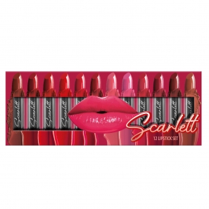 12 Lipstick Set Scarlett