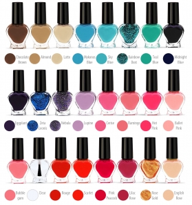 Love Heart Nail Polish Set Trendy Colours