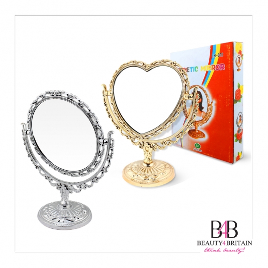 24 Two-Sided Swivel Gold & Silver Cosmetic Mirror