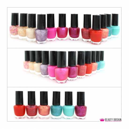 24 Nail Polish Set Classic & Glitter Colours - Click Image to Close