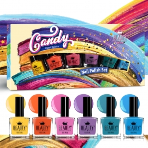 6 Luxury Nail Polish 6 Bright Rainbow Colours Candy