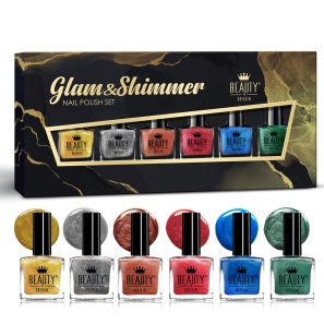 Glam & Shimmer by Beauty4Britain Set of 6 Nail Polishes 10 ml