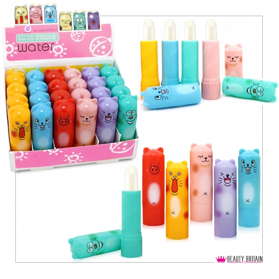 24 Lip Balm Animals 6 Flavours