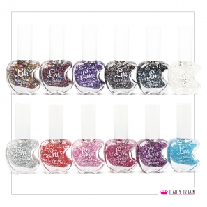 24 Apple Shaped Glitter Nail Polish Set