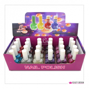 24 Apple Shaped Glitter Nail Polish Set