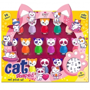 Cat Shaped Water-based Nail Polish Set