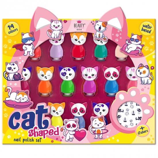 Cat Shaped Water-based Nail Polish Set - Click Image to Close