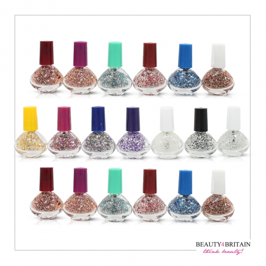 24 Glitter Nail Polish Set 13 Colours