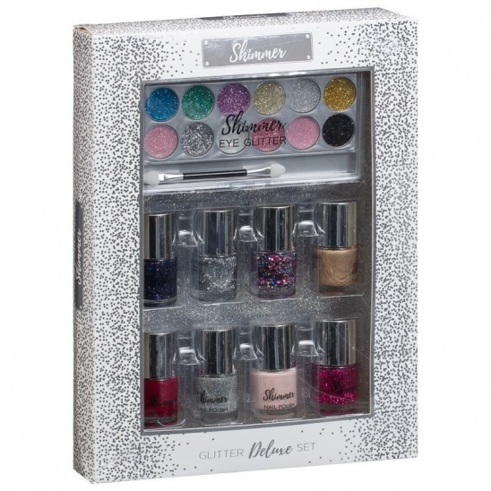 Cosmetic Eye Glitter Shimmer Deluxe Eyeshadow & 8 Nail Polishes