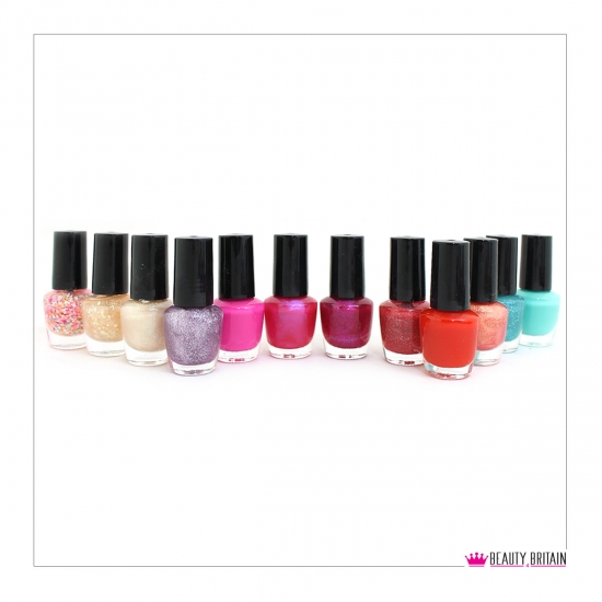 24 Nail Polish Set Classic & Glitter Colours - Click Image to Close