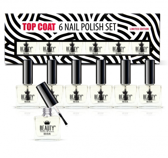 6 Top Coat Clear Nail Polish With Gift Box