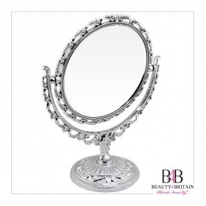 24 Two-Sided Swivel Gold & Silver Cosmetic Mirror