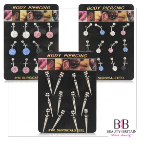 36 Belly Button Navel Rings Set