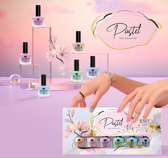 6 Pastel Nail Polish Gift Set - Click Image to Close